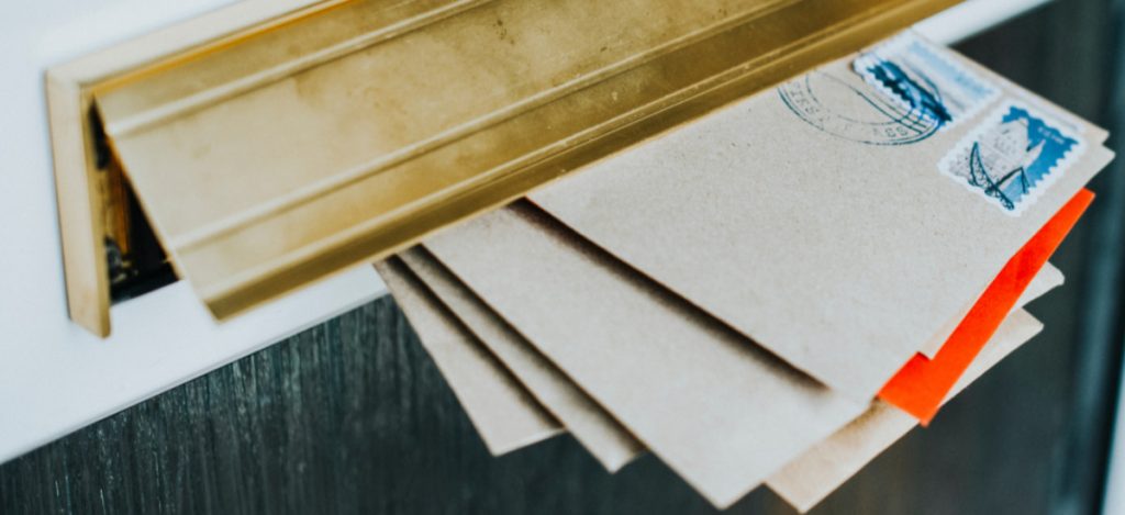 alpha mail mailbox with envelopes