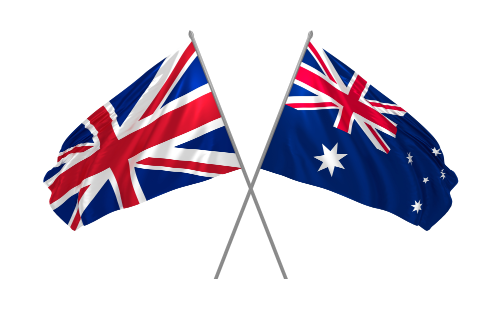 Aus and Eng Flages lg Aus and Eng Flages